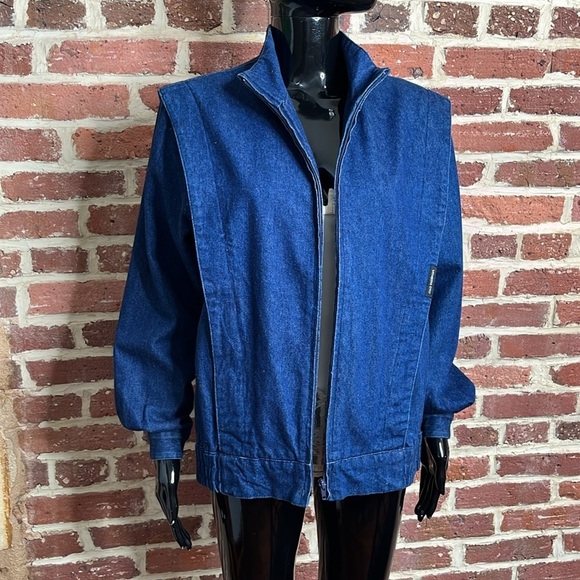 Vintage 80s Members Only Jacket with Flanges in Dark Denim Size S - Picture 2 of 9